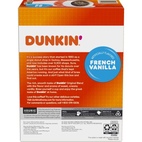 dunkin french vanilla kcups box side