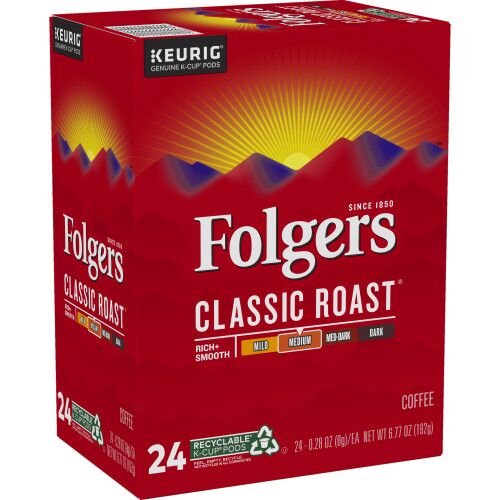 folgers classic roast kcups box of 24 side angle