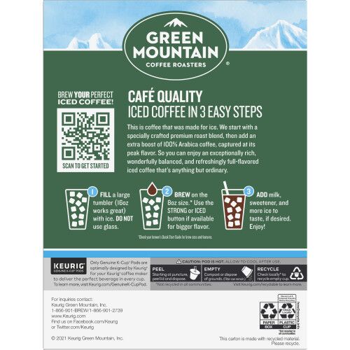 vanilla caramel iced kcup coffee box side