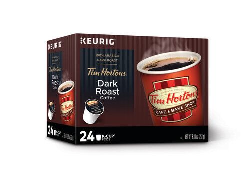 tim hortons dark roast kcups box of 24 angle view