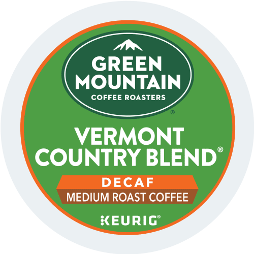 Green Mountain decaf Vermont Country Blend kcups lid